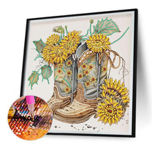 Load image into Gallery viewer, Sunflower Boots 30*30CM(Canvas) Partial Special Shaped Drill Diamond Painting
