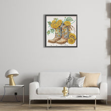 Load image into Gallery viewer, Sunflower Boots 30*30CM(Canvas) Partial Special Shaped Drill Diamond Painting
