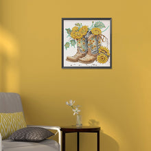 Load image into Gallery viewer, Sunflower Boots 30*30CM(Canvas) Partial Special Shaped Drill Diamond Painting
