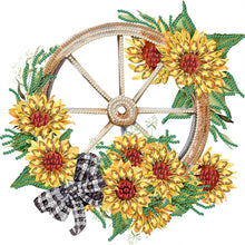 Load image into Gallery viewer, Sunflower Wheel 30*30CM(Canvas) Partial Special Shaped Drill Diamond Painting
