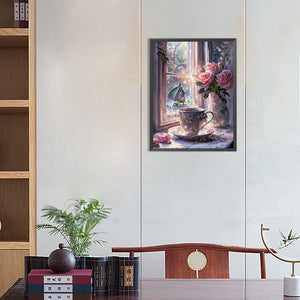 Flower Cup 30*40CM(Picture) Full Square Drill Diamond Painting