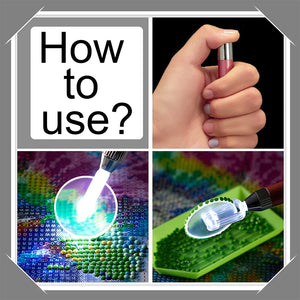 Diamond Painting Tools Kit Art Accessories Tools LED Light (Blue 6 Tips)