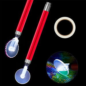 Diamond Painting Tools Kit Art Accessories Tools LED Light (Red 6 Tips)