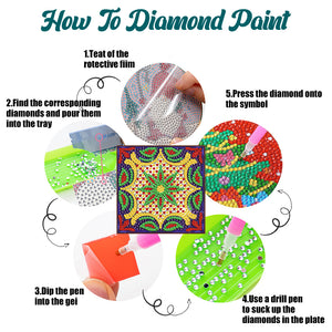 8pcs Acrylic Diamond Art Coaster Kaleidoscope Round Diamond Painting DIY Coaster