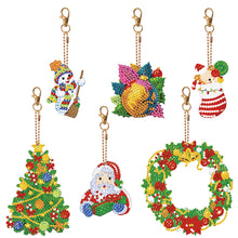 Load image into Gallery viewer, Double Sided Diamond Painting Keychains Special Shape 6PCS (Xmas Ornament)
