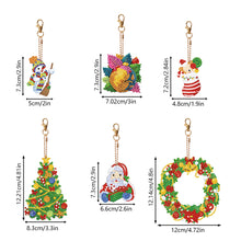 Load image into Gallery viewer, Double Sided Diamond Painting Keychains Special Shape 6PCS (Xmas Ornament)
