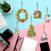 Load image into Gallery viewer, Double Sided Diamond Painting Keychains Special Shape 6PCS (Xmas Ornament)
