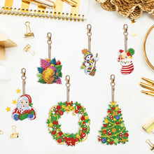 Load image into Gallery viewer, Double Sided Diamond Painting Keychains Special Shape 6PCS (Xmas Ornament)
