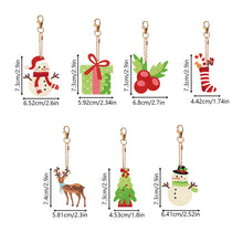 Load image into Gallery viewer, Double Sided Diamond Painting Keychains Snowman Special Shape Elk 7PCS Xmas Tree
