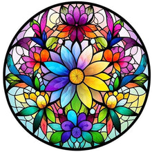 Load image into Gallery viewer, Stained Glass Floral (40*40CM ) 11CT 3 Stamped Cross Stitch
