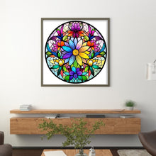 Load image into Gallery viewer, Stained Glass Floral (40*40CM ) 11CT 3 Stamped Cross Stitch
