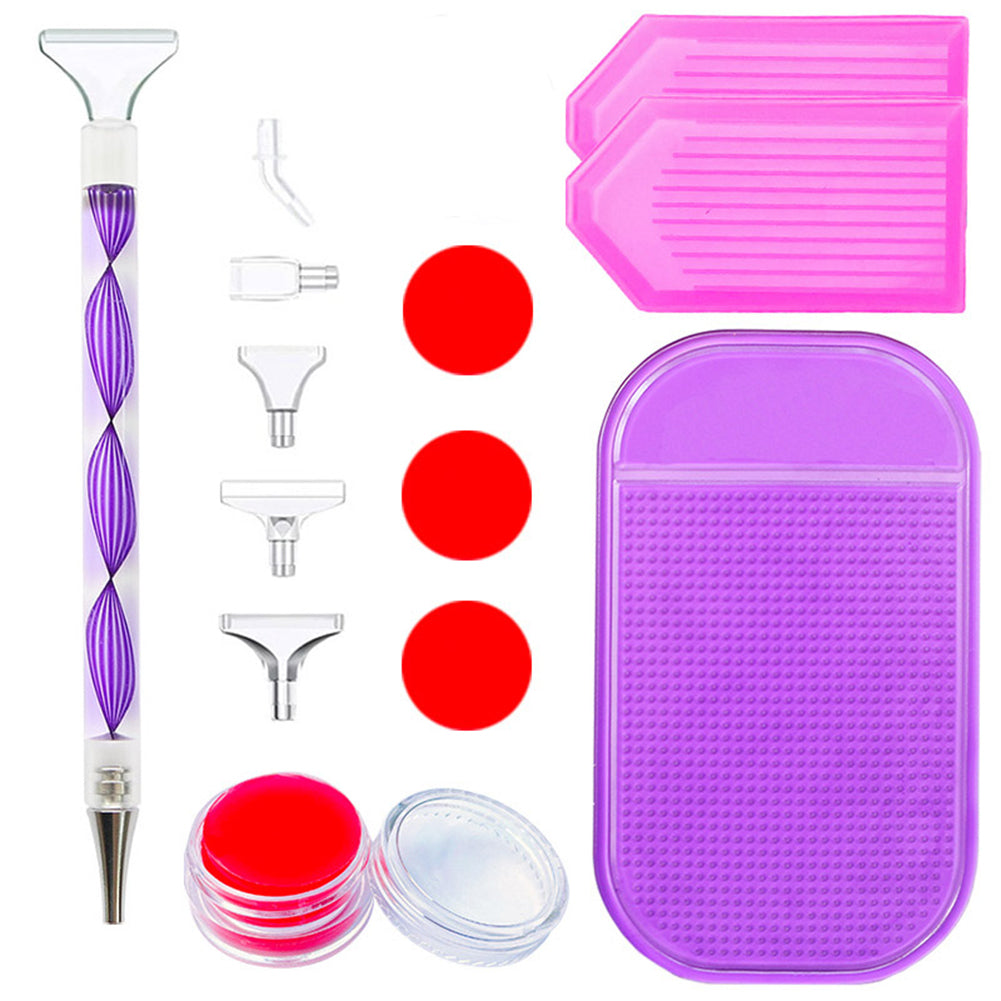 Diamond Painting Tools Kit Rhinestone Picker Tool with Drill Pen (Purple)