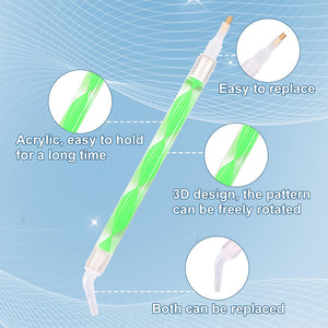 Diamond Painting Tools Kit Rhinestone Picker Tool with Drill Pen (Green)