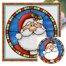 Load image into Gallery viewer, Stained Glass Santa (50*50CM ) 11CT 3 Stamped Cross Stitch
