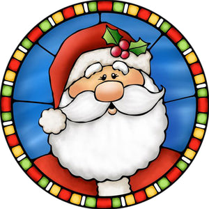 Stained Glass Santa (50*50CM ) 11CT 3 Stamped Cross Stitch
