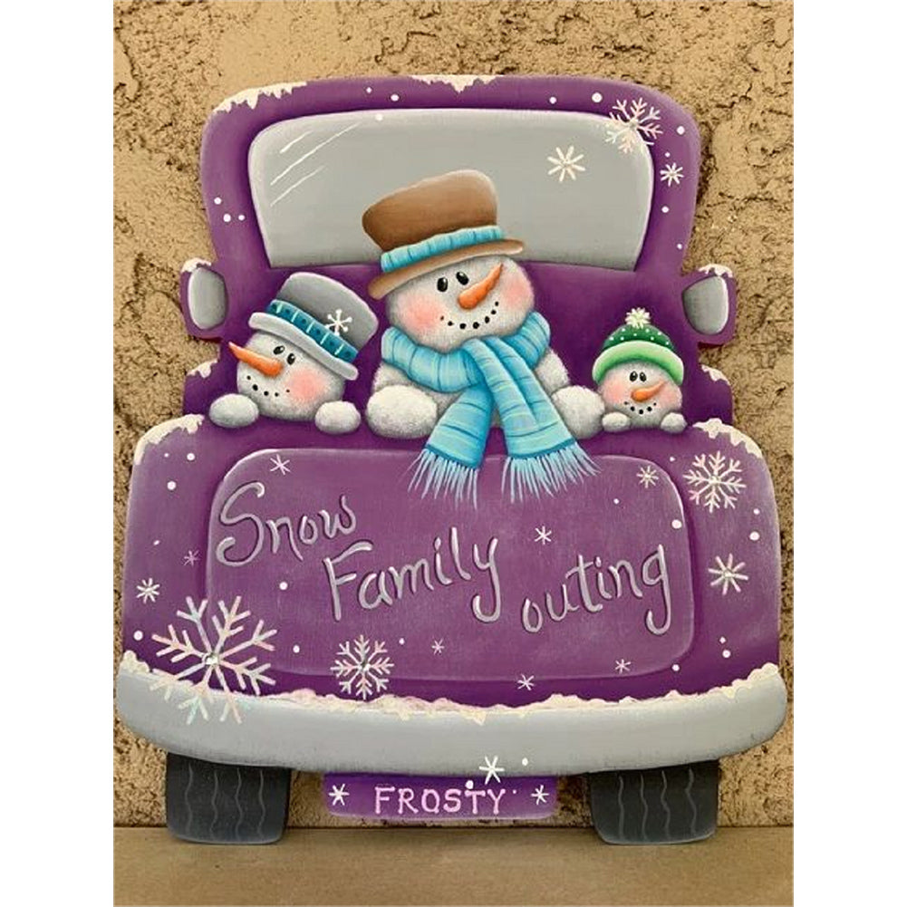 Snowman 30*40CM(Canvas) Full Round Drill Diamond Painting
