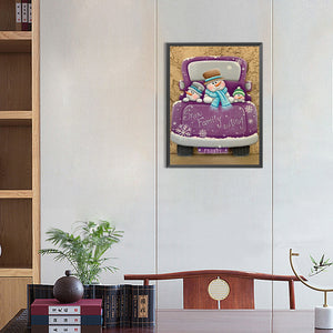 Snowman 30*40CM(Canvas) Full Round Drill Diamond Painting