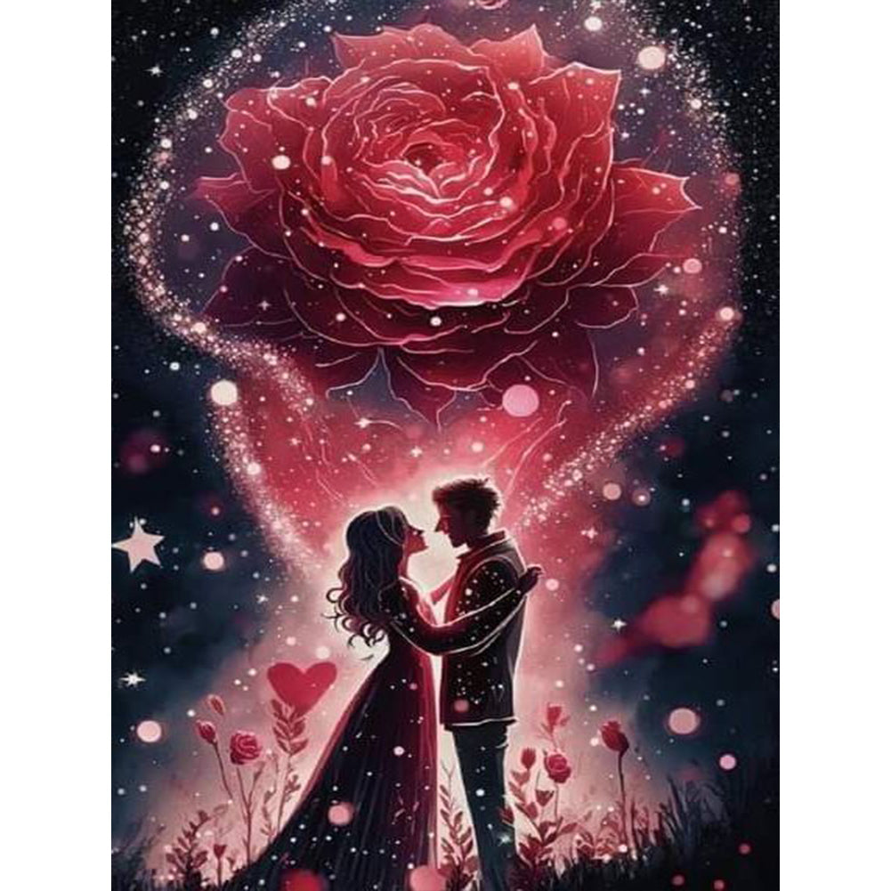 Rose Lover 30*40CM(Canvas) Full Round Drill Diamond Painting