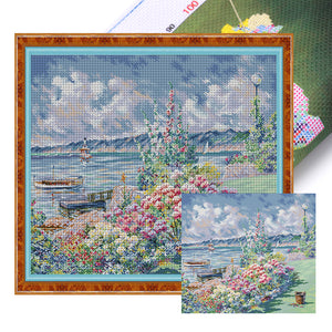 Flower Coast (52*44CM ) 14CT 2 Stamped Cross Stitch