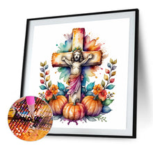 Load image into Gallery viewer, Halloween Cross Pumpkin 40*40CM(Canvas) Full Round Drill Diamond Painting
