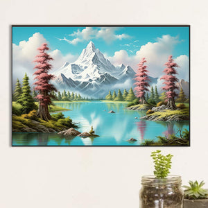 Snow Mountain 60*40CM(Canvas) Full Round Drill Diamond Painting