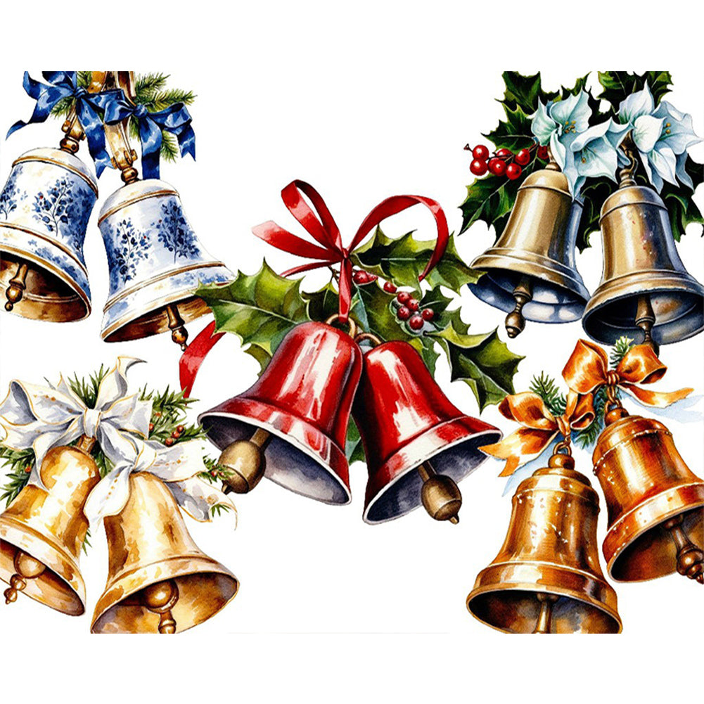 Christmas Atmosphere Decoration Bells 50*40CM(Canvas) Full Round Drill Diamond Painting