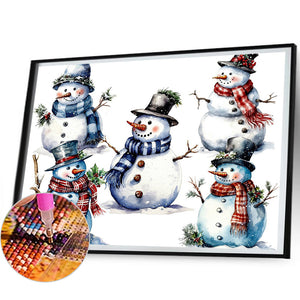 Christmas Snowman 50*40CM(Canvas) Full Round Drill Diamond Painting