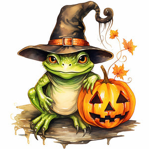 Halloween Pumpkin Frog 40*40CM(Canvas) Full Round Drill Diamond Painting