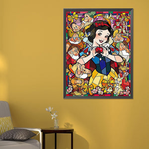 Snow White Glass Painting 50*60CM(Canvas) Full Round Drill Diamond Painting
