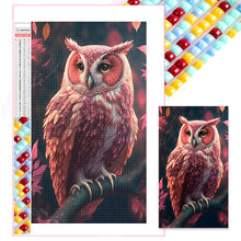 Load image into Gallery viewer, Pink Owl Standing On A Branch 40*70CM(Picture) Full Square Drill Diamond Painting
