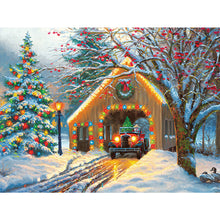 Load image into Gallery viewer, Rustic Christmas Cottage 40*30CM(Canvas) Full Square Drill Diamond Painting
