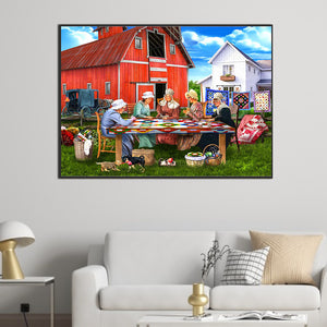 Country Ladies Party 70*50CM(Canvas) Full Square Drill Diamond Painting