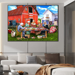 Country Ladies Party 70*50CM(Canvas) Full Square Drill Diamond Painting