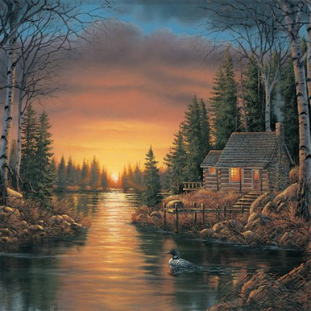 Countryside View 30*30CM(Canvas) Full Round Drill Diamond Painting