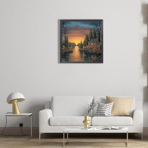 Countryside View 30*30CM(Canvas) Full Round Drill Diamond Painting