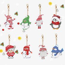Load image into Gallery viewer, 8PCS Diamond Painting Keychains Pendant Special Shape (Snowman)
