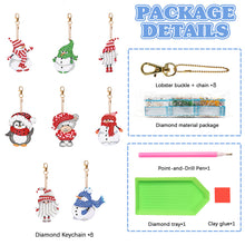 Load image into Gallery viewer, 8PCS Diamond Painting Keychains Pendant Special Shape (Snowman)

