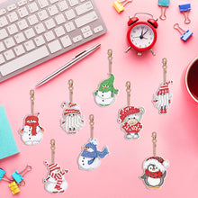 Load image into Gallery viewer, 8PCS Diamond Painting Keychains Pendant Special Shape (Snowman)
