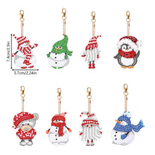 Load image into Gallery viewer, 8PCS Diamond Painting Keychains Pendant Special Shape (Snowman)
