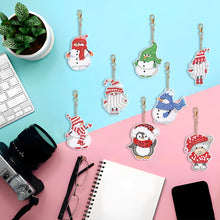 Load image into Gallery viewer, 8PCS Diamond Painting Keychains Pendant Special Shape (Snowman)
