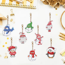 Load image into Gallery viewer, 8PCS Diamond Painting Keychains Pendant Special Shape (Snowman)
