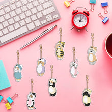 Load image into Gallery viewer, 8PCS Diamond Painting Keychains Pendant Special Shape (Cat)
