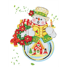 Load image into Gallery viewer, Poetry Snowman¡¤Little Green 30*40CM(Canvas) Partial Special Shaped Drill Diamond Painting
