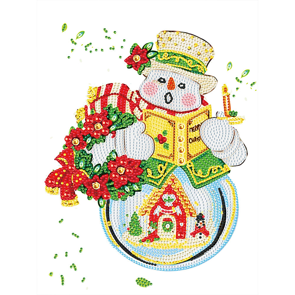 Poetry Snowman¡¤Little Green 30*40CM(Canvas) Partial Special Shaped Drill Diamond Painting