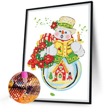 Load image into Gallery viewer, Poetry Snowman¡¤Little Green 30*40CM(Canvas) Partial Special Shaped Drill Diamond Painting
