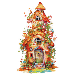 Green Leaf House 30*50CM(Canvas) Partial Special Shaped Drill Diamond Painting
