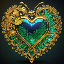 Load image into Gallery viewer, Peacock Heart 30*30CM(Canvas) Partial Special Shaped Drill Diamond Painting
