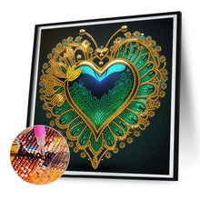 Load image into Gallery viewer, Peacock Heart 30*30CM(Canvas) Partial Special Shaped Drill Diamond Painting
