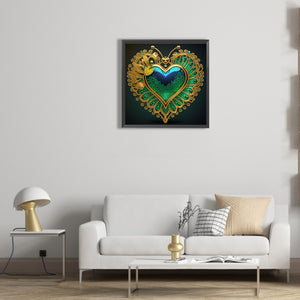 Peacock Heart 30*30CM(Canvas) Partial Special Shaped Drill Diamond Painting