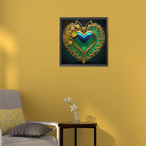 Peacock Heart 30*30CM(Canvas) Partial Special Shaped Drill Diamond Painting